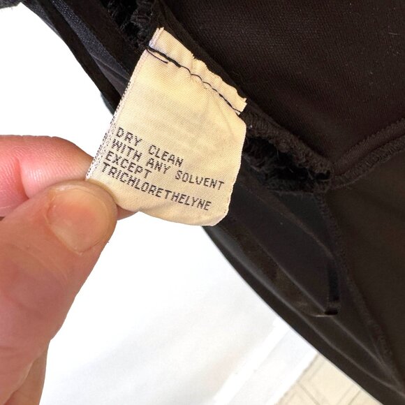 Evan Picone Black Velvet Cocktail Dress V Neck Halter Back sz 16 - Picture 10 of 12